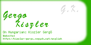 gergo kiszler business card